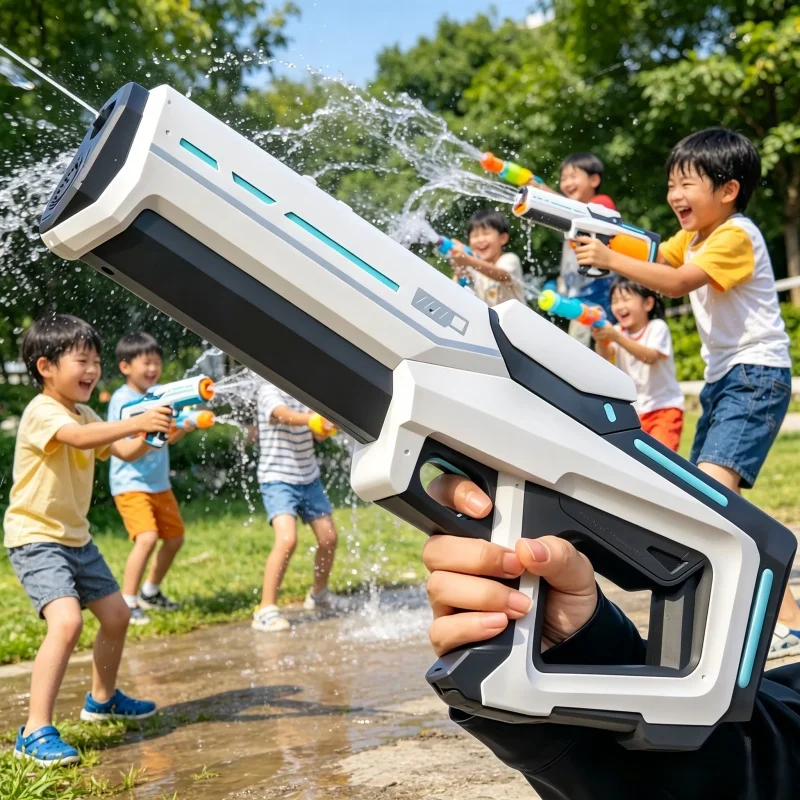 強力な自動電気ウォーターブラスター子供のための夏の屋外プールビーチ射撃ゲーム水鉄砲楽しいギフトのおもちゃ子供のため