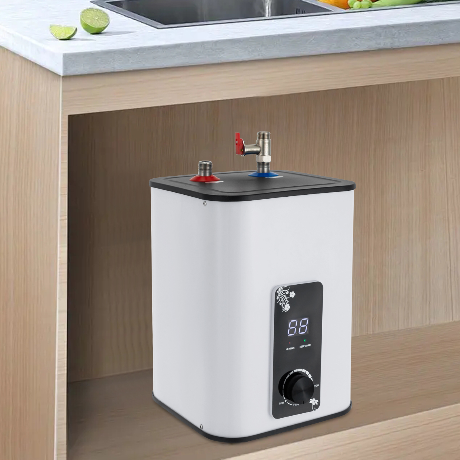 電気ミニタンク給湯器、120V 1500W小型シンクタンク下、インスタントタンク電気温水器