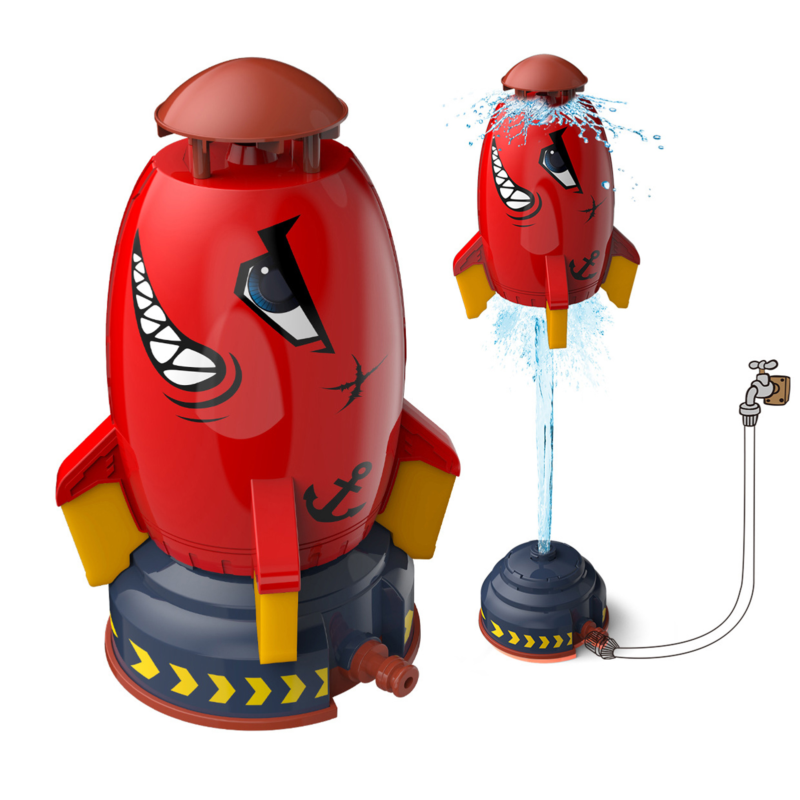 ロケットランチャーおもちゃ屋外ロケット水圧リフトスプリンクラーおもちゃ庭の芝生での楽しいインタラクション子供用水スプレーおもちゃ
