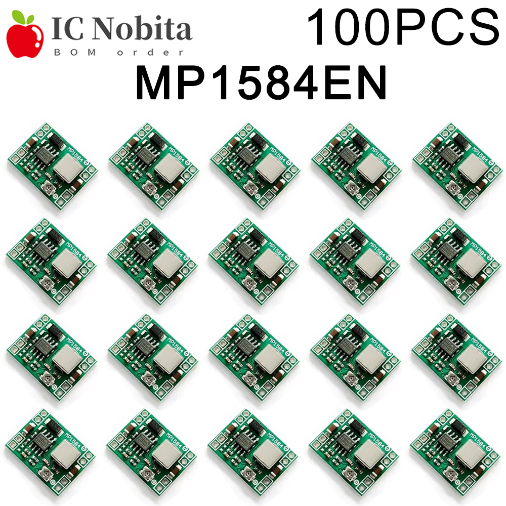 100 個 MP1584EN LM2596s MP1584 調整可能な 3A DC-DC コンバータ降圧電圧レギュレータモジュール降圧ボード交換 5V 12V