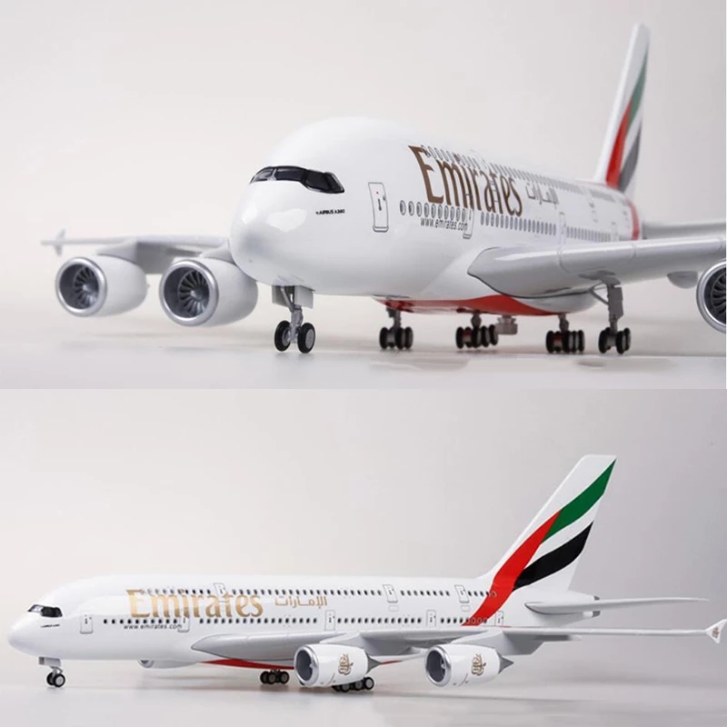 エアバス A380 UAE/エミレーツおもちゃの飛行機モデル 1/160 スケール 18 インチ大型模型飛行機おもちゃキットスタンド旅客機模型飛行機