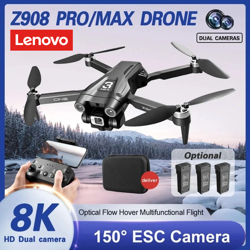 レノボオリジナル Z908 プロマックスドローン 8K プロフェッショナル HD デュアルカメラブラシレスモーター WIFI FPV RC 折りたたみ Quadcopter ヘリコプターおもちゃ