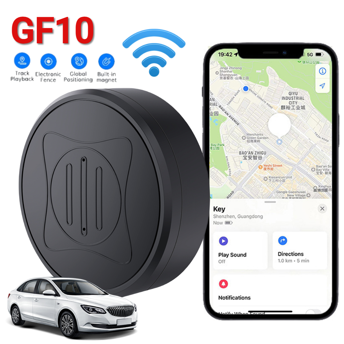 GF10 磁気ミニ GPS トラッカー紛失防止デバイスペット子供高齢者スマートファインダーモバイル車のキーバッグ財布位置追跡デバイス