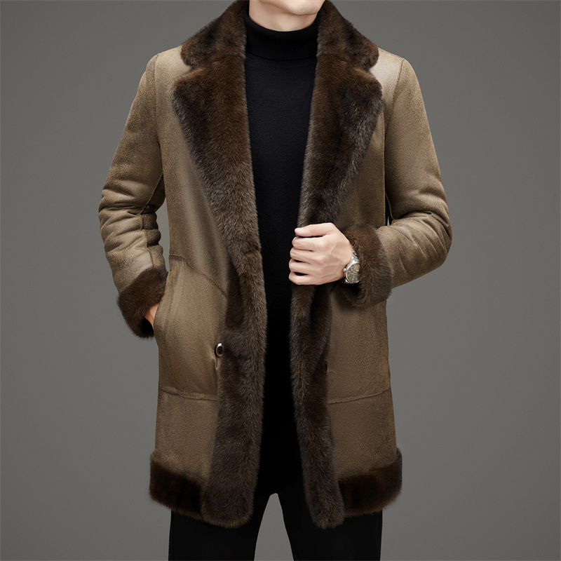 メンズ冬ロングウールウインドブレーカー 2024 冬のジャケットの男性のファッションウールコートメンズカジュアルウールトレンチコート男性ジャケット男性