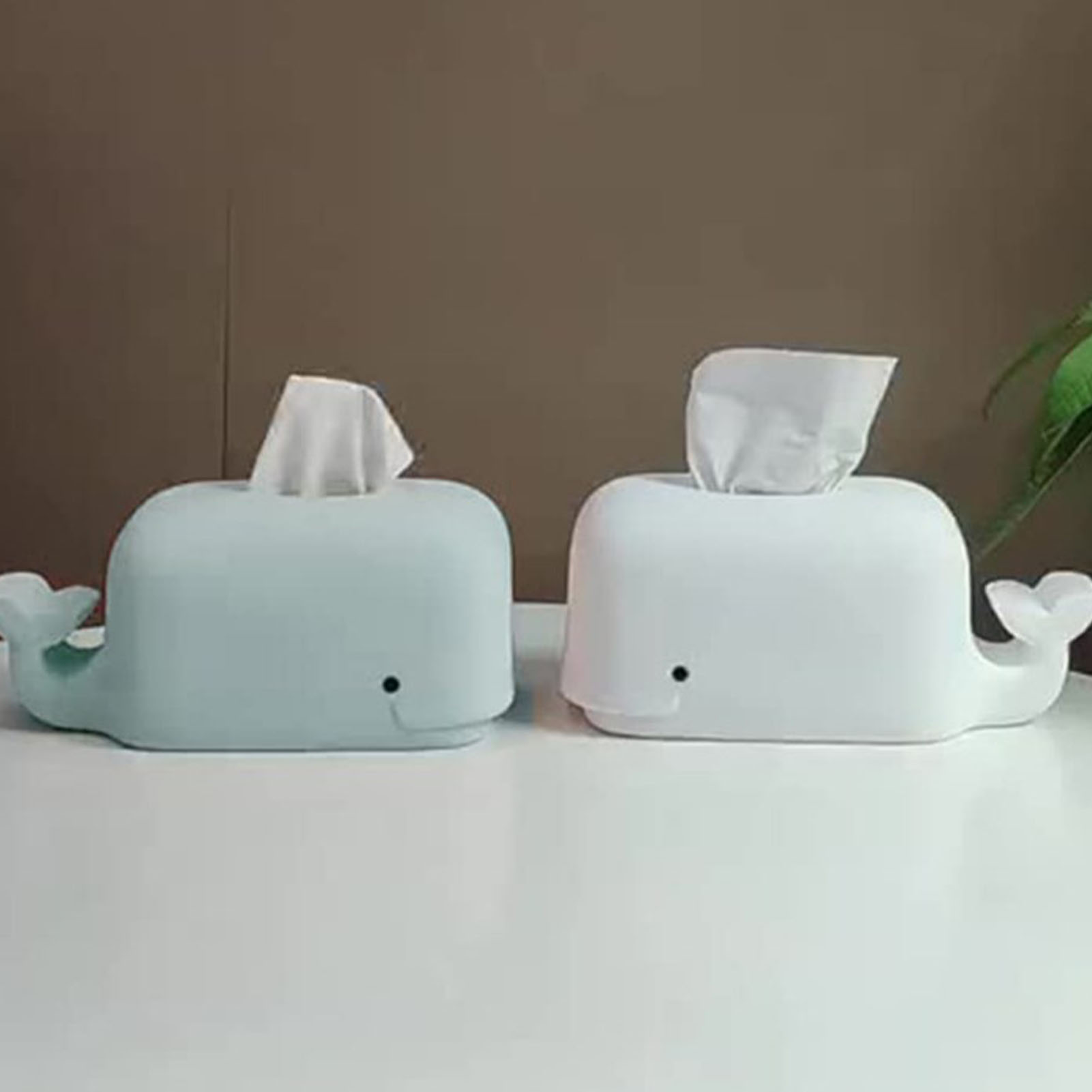 クジラのティッシュボックスカバーかわいいティッシュボックスホルダー耐久性のあるシリコンと電話スタンドデザインティッシュボックスディスペンサーデスク寝室用