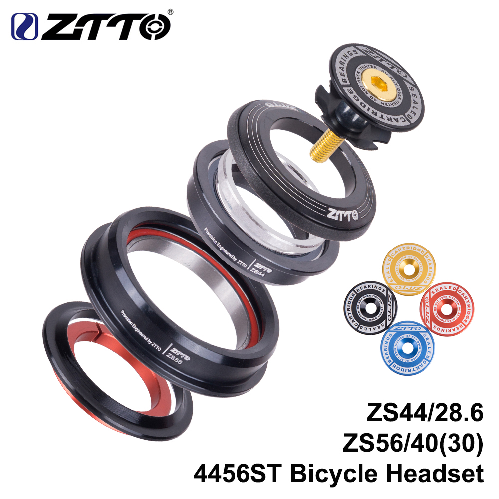 ZTTO 自転車内部ヘッドセット 44 ミリメートル 56 ミリメートル MTB スレッドレスシールドベアリング 45 度 ZS44 ZS56 テーパーストレートフォークステアラー 4456ST