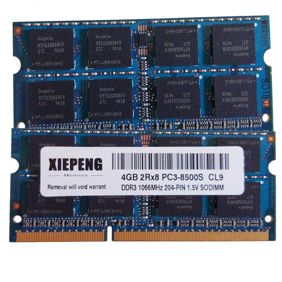ノートパソコン用メモリ 8GB 2Rx8 PC3-8500S RAM DDR3 4G 1066 MHz 2GB PC3 8500 (MacBookPro5,1 6,2 A1286 A1297 A1278 ノートブック用)