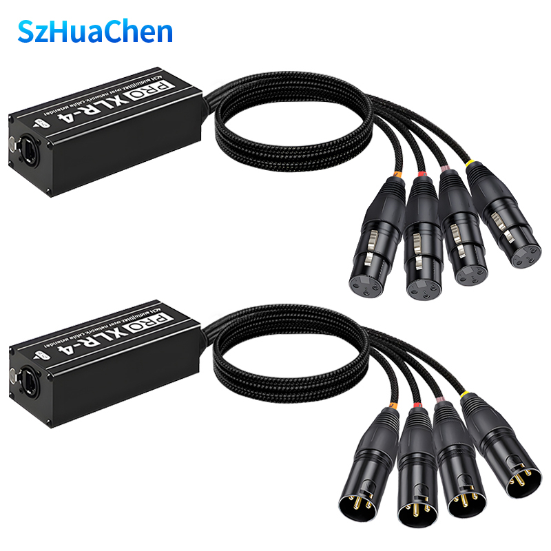 1 ペア 4 チャンネル 3 ピン XLR または 6.3mm オーディオおよび DMX オーバーネットワークケーブルエクステンダー、DMX512 ネットワーク信号エクステンダーオスメス