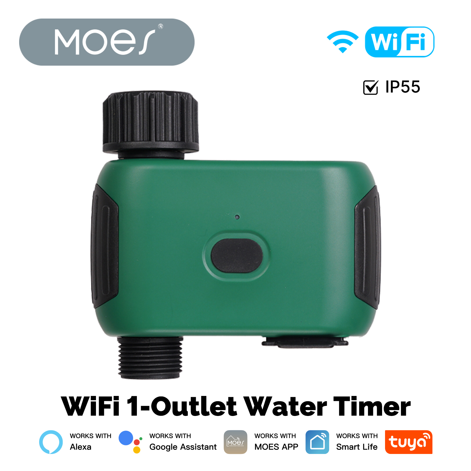 MOES Tuya スマート WiFi 1 出口水タイマー灌漑システム自動化 APP 制御 Alexa Google Home アシスタントと連携