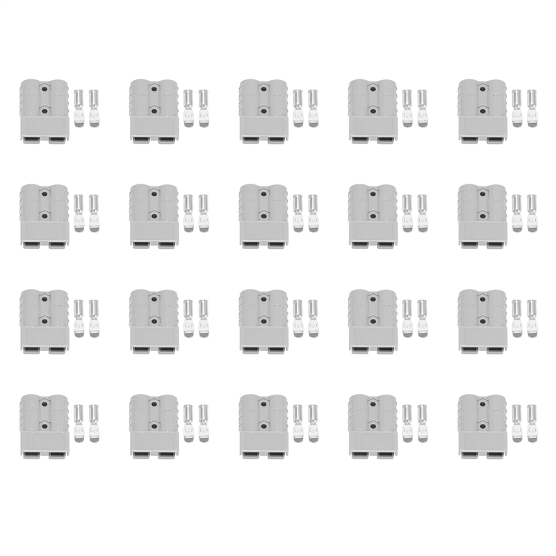 Y91A-20X アンダーソンスタイルプラグコネクタ 50A 600V 6-12AWG AC/DC 電源ツール 6AWG メッキ固体端子プラググレー