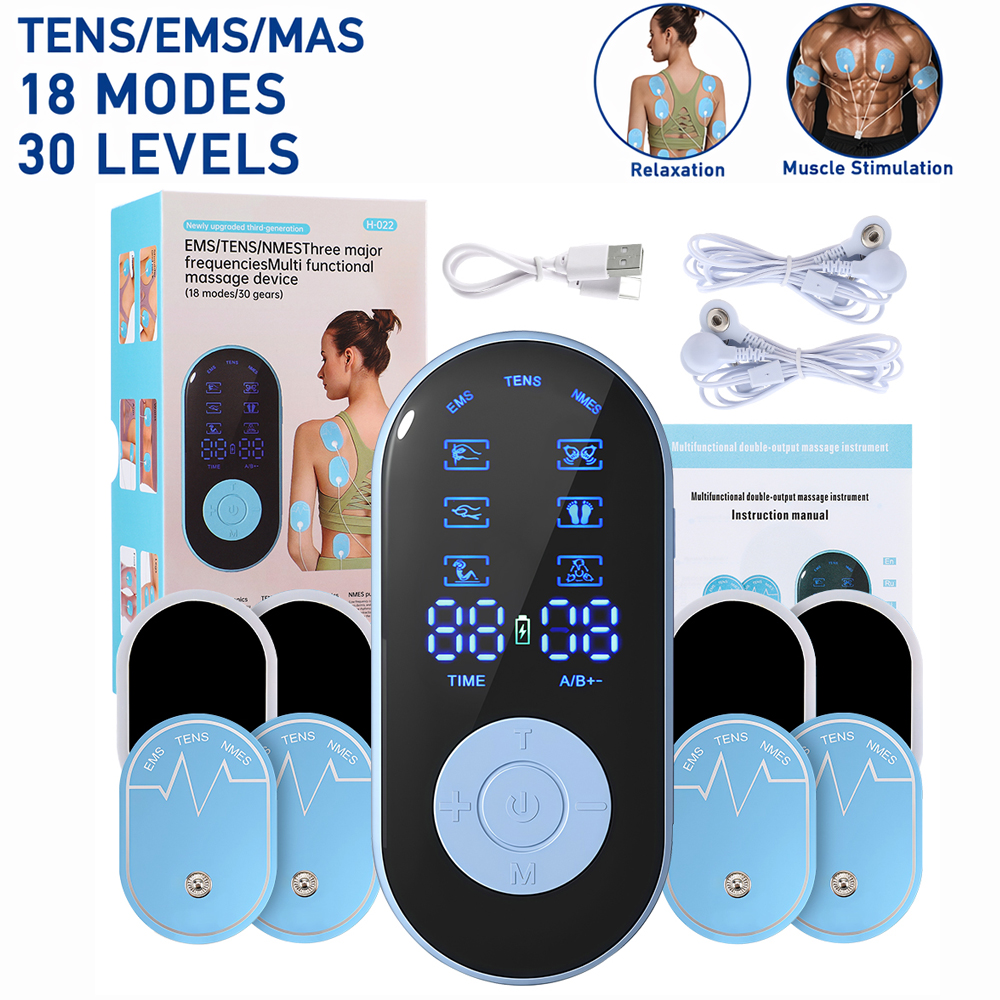 EMS 電気十筋肉刺激装置 18 モード 30 レベル EMS パルスボディマッサージ首背中デジタル鍼治療機