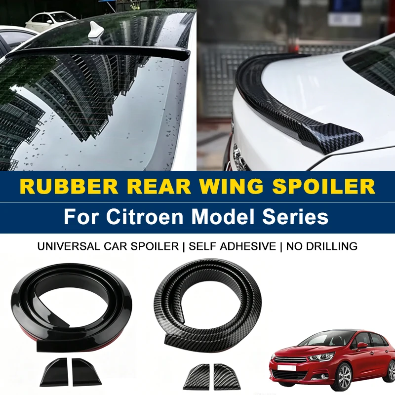 For Citroen C3 C4 C4L C5 C6 Berlingo Jumpy Picasso DS3 DS4 DS5 1.5M Self-Adhesive Rear Spoiler Wing No Drill Trunk Lip Parts
