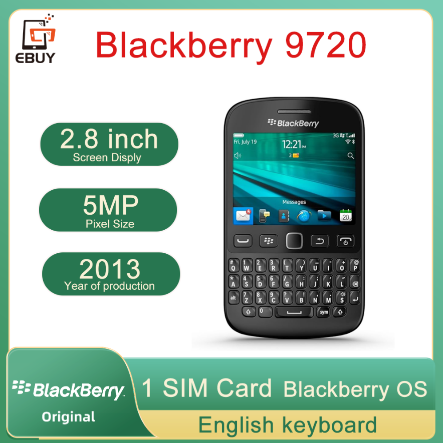 オリジナル Blackberry 9720 サモア 3 グラム携帯電話 2.8 ''タッチスクリーン QWERTY キーボード 5MP GPS WiFi 携帯電話ロック解除