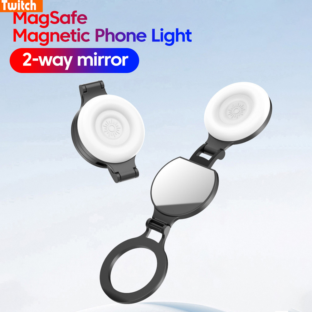 Magsafe 磁気電話ライト両面ミラー折りたたみ式磁気自撮りライト調節可能なライト電話スタンド補助光ブラケット