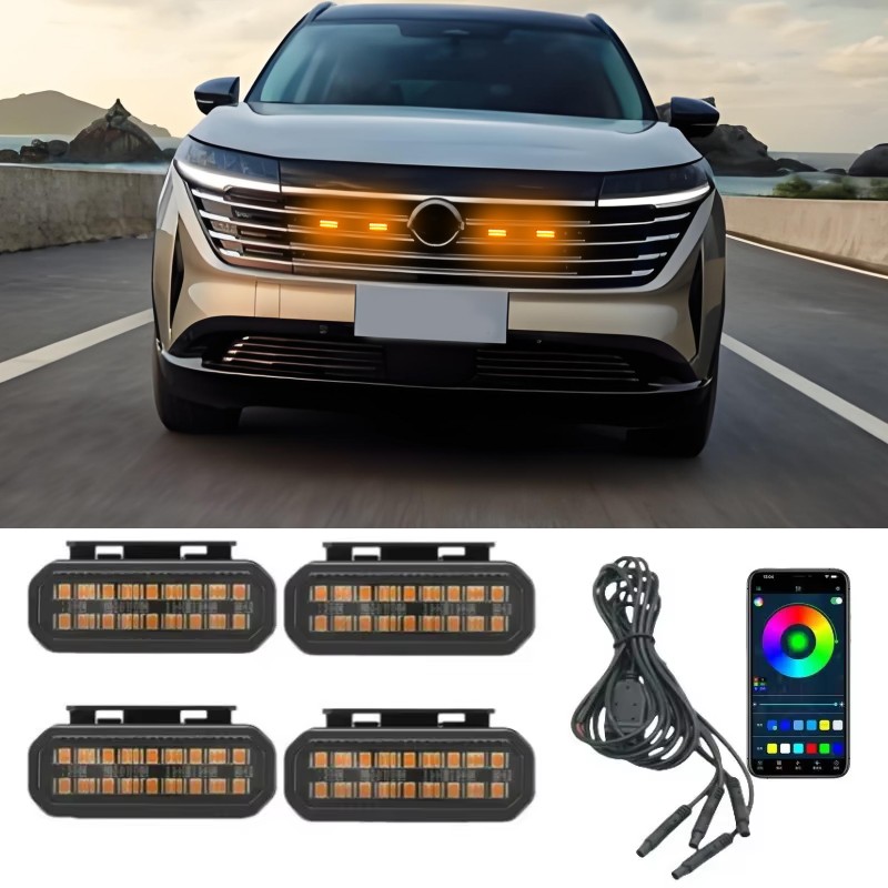 LED フロントグリルライト日産パスファインダー車のデイタイムランニングライトホイール眉毛ランプ 12V