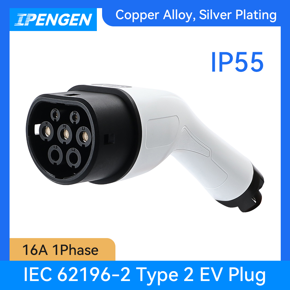 IPENGEN タイプ 2 EV メス EV 充電器プラグ 1 相 16A IEC 62196-2 電気自動車用 EV 充電器コネクタ EV に接続