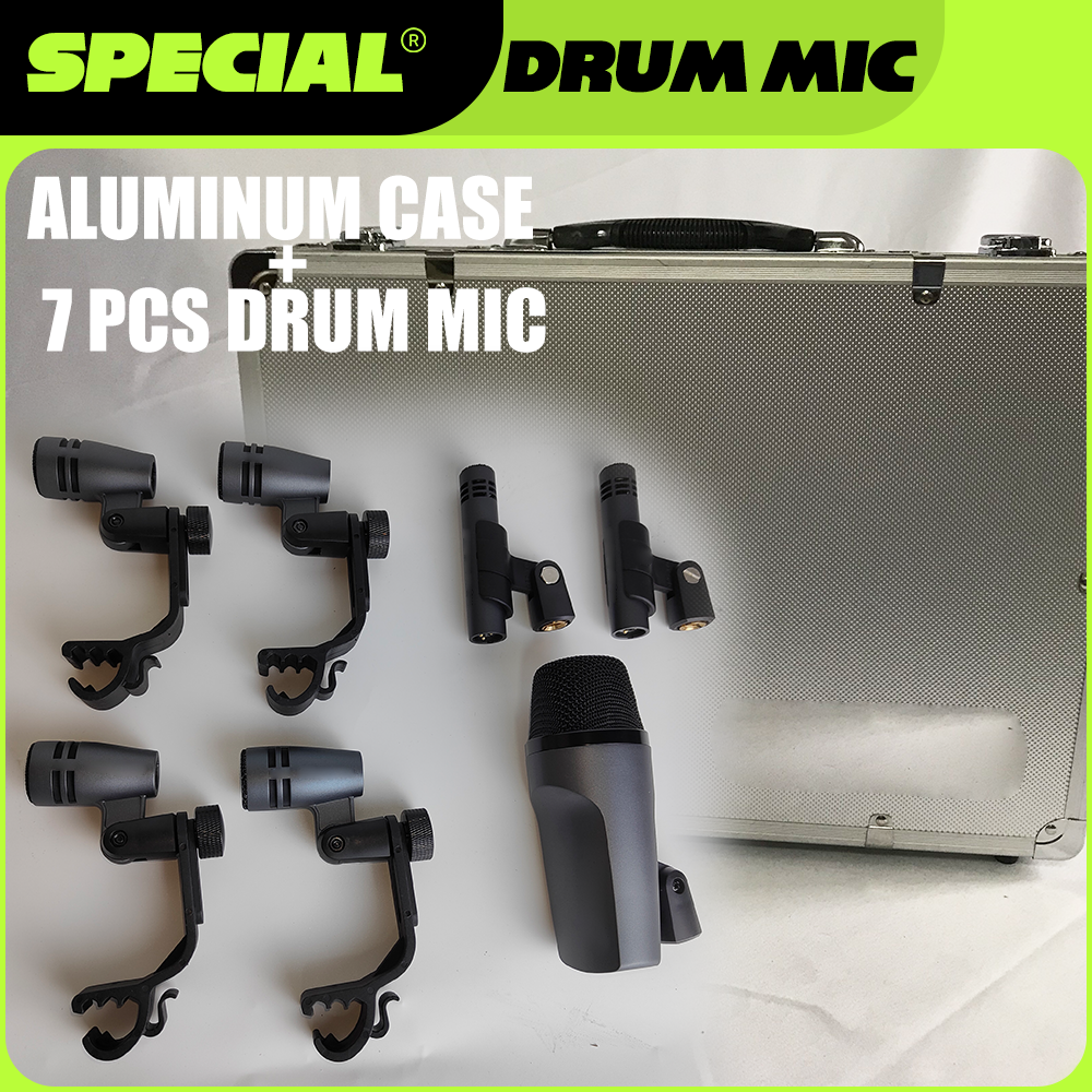 楽器マイク E608 7 ピース有線ドラムマイクキットダイナミックキックベースタム/スネアシンバルドラムボーカルバンド DJ ステージインスタントに使用