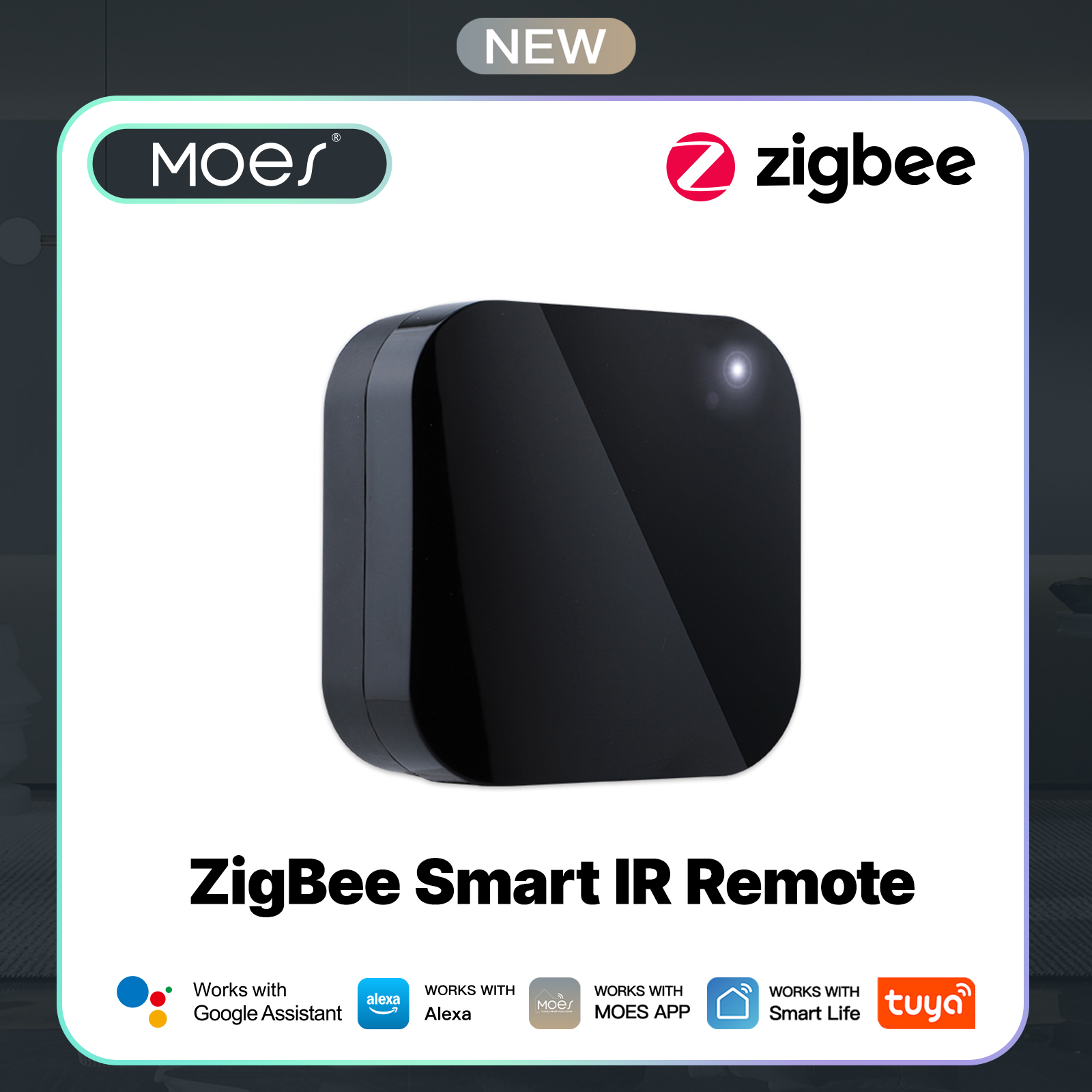 MOES Tuya ZigBee スマート IR リモコンスマートホーム用ユニバーサル赤外線リモコンは Alexa Google Home と連携します