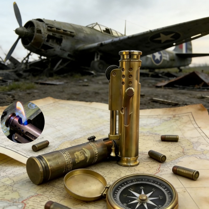 珍しいエイリアントレンチ手作り純銅灯油ライター AK ヴィンテージポータブル防風コレクションライター喫煙男性のギフト