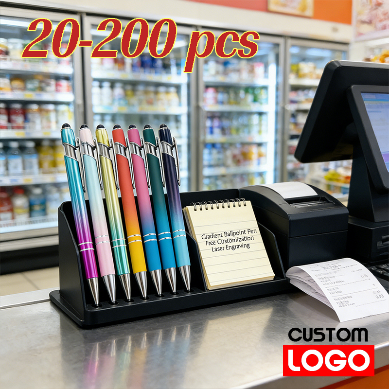 20-200 個マカロンカラーシフトアルミボールペン無料カスタムロゴプロモーション製品に最適