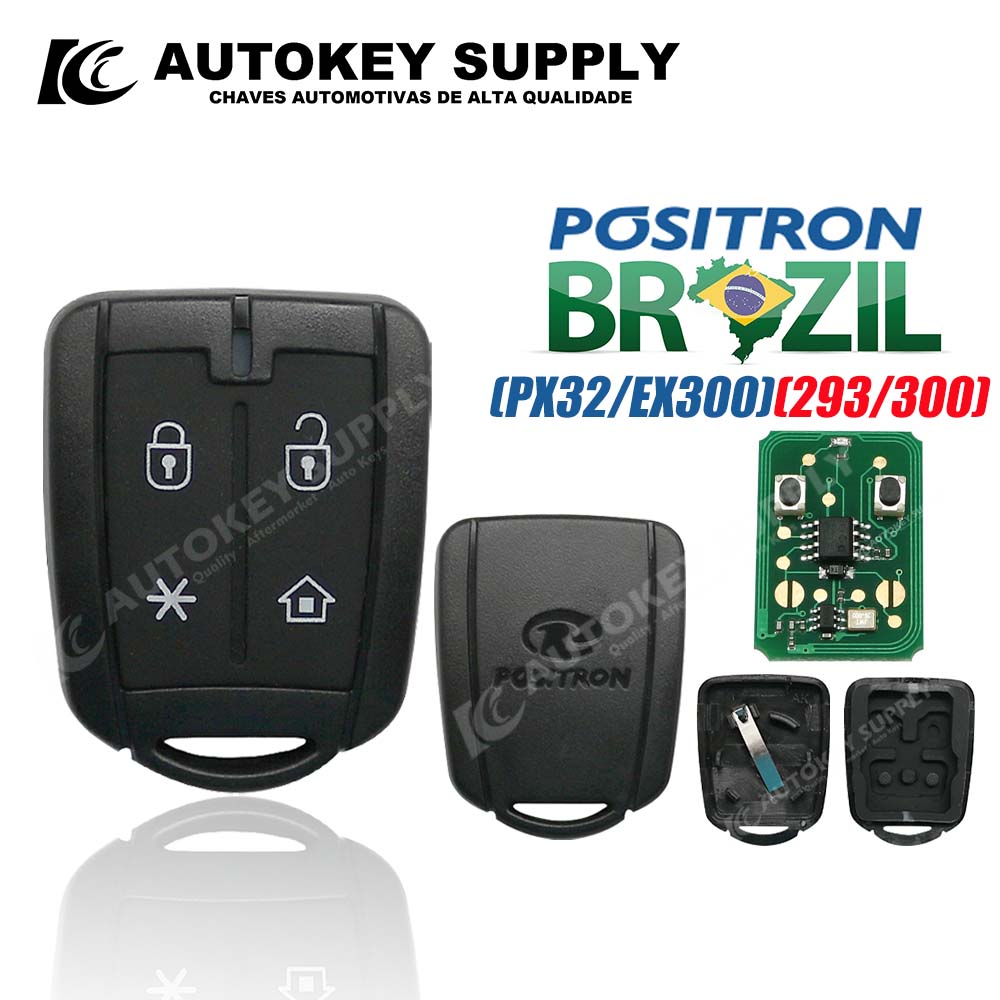 Autokeysupply PX42 PXN42 リモートキーアラーム 4 ボタンシステムダブルプログラム (293/300) ブラジルポジトロンフレックス