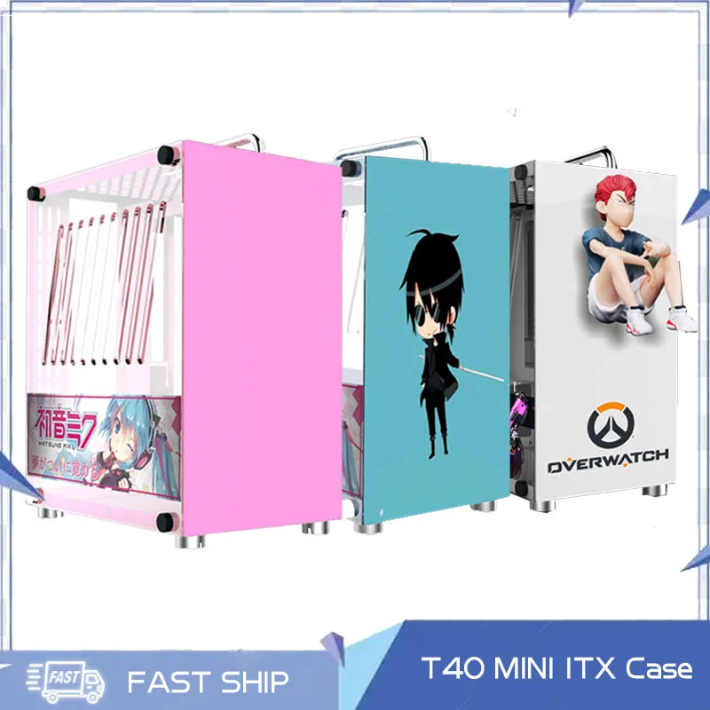 MOD ミニ ITX コンピュータケース漫画カラフルなデスクトップ Gabinete ゲーマーキャビネット水冷 DIY シャーシサポート SFX/SFX-L PSU