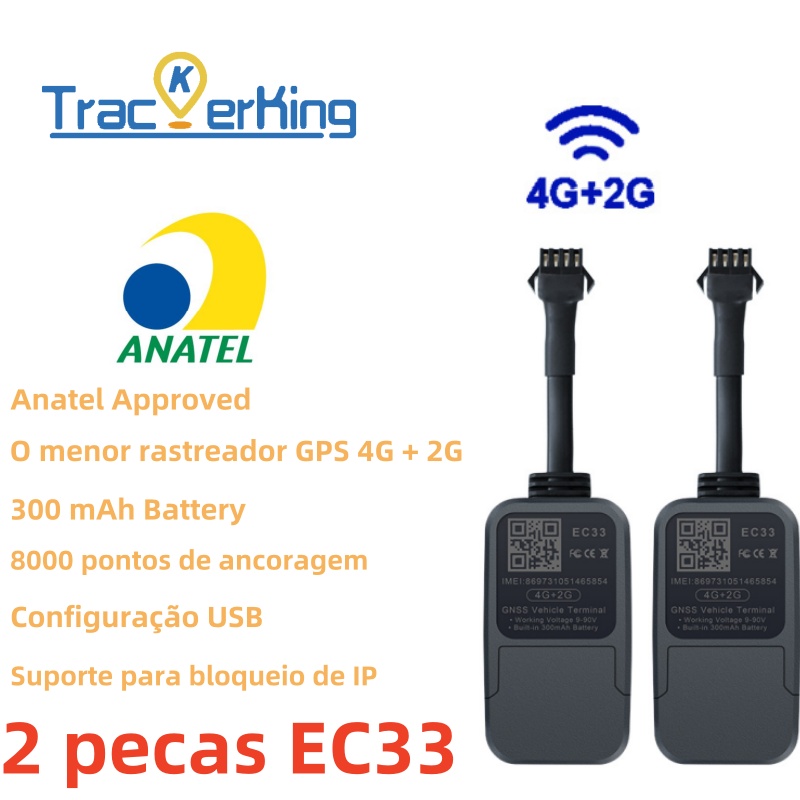 2 個 EC33 4G 2G GPS トラッカー 300mAh バッテリー付き TrackerKing 最小トラッカーリレー GPS Rastreador GPS J16 Acc アラーム
