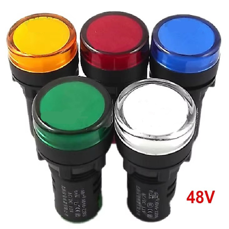 10 ピース/ロット 22 ミリメートル AC/DC 48 V パネル表示 Led 信号灯の明るさ防水インジケータ表示灯穴サイズ AD16-22D/S