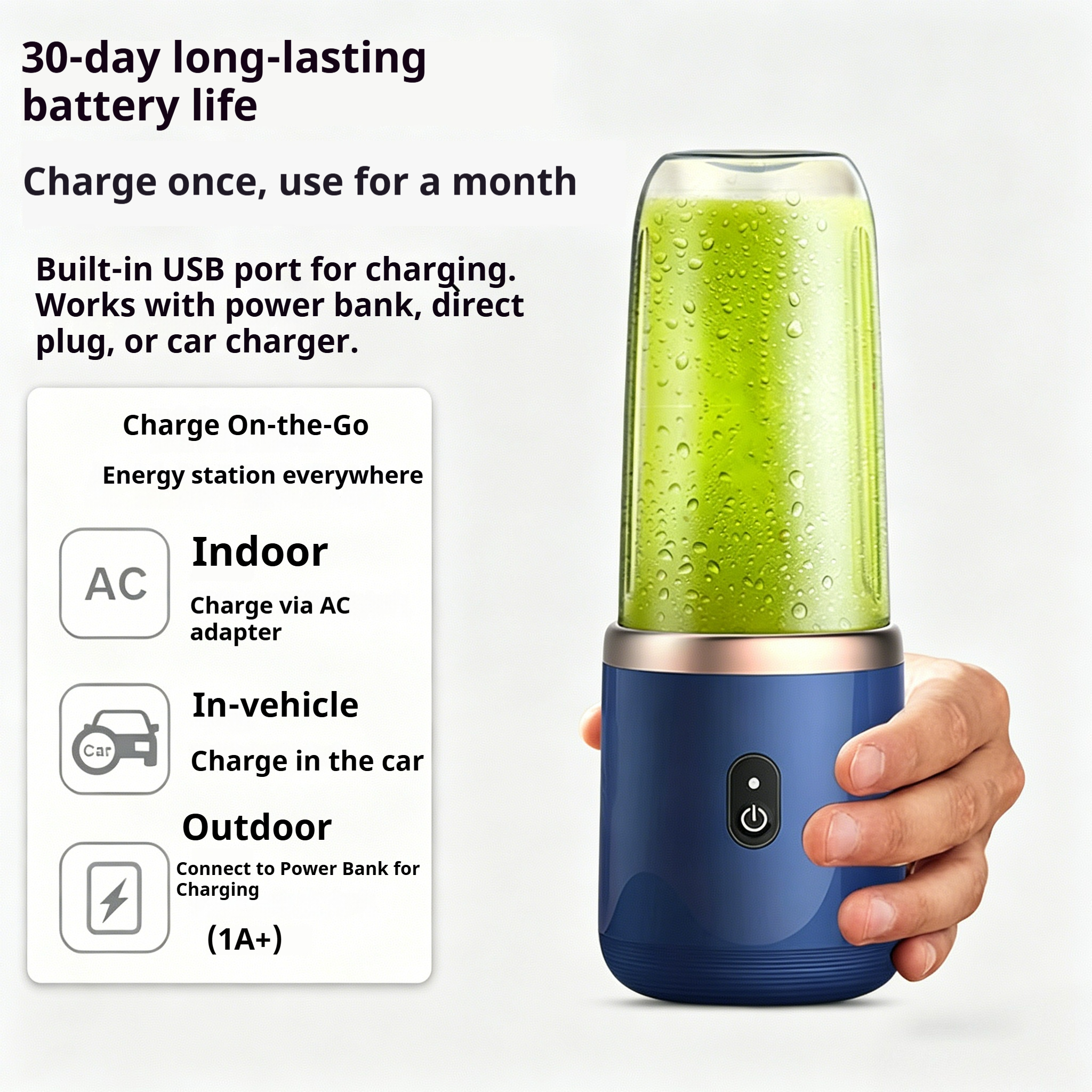 Household Multifunctional Portable Juicer, Extra Long Battery Life, Powerful Blending, Two Colors Available
