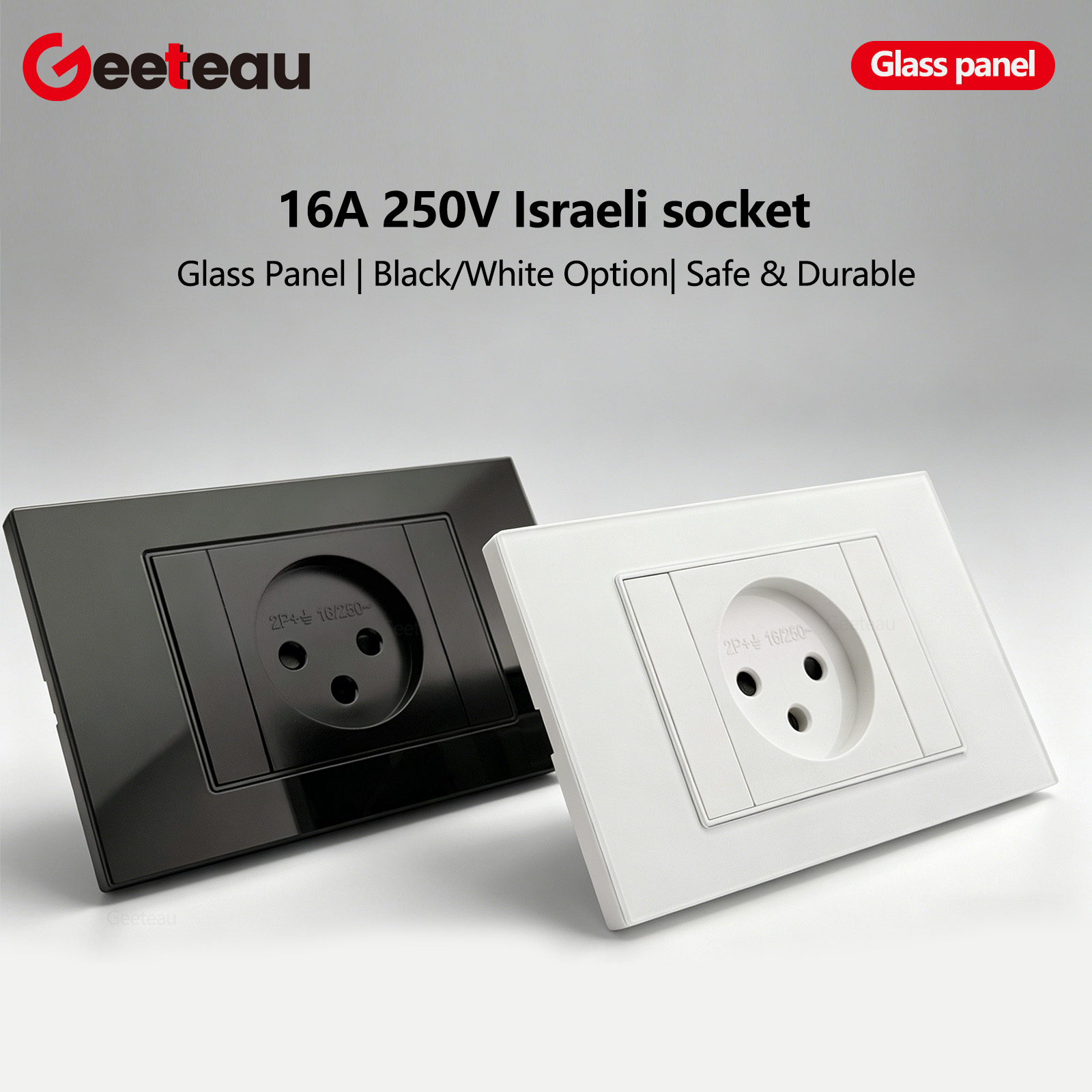 Geeteau イスラエル パレスチナ タイプ H ソケット 16A 230V 蛍光銅スリーブ安全なスナップ端子大配線穴安全壁コンセント