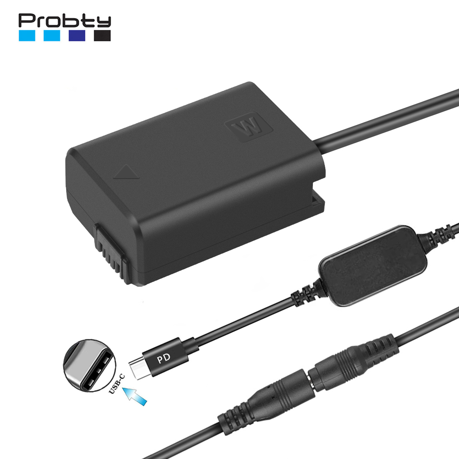 NP-FW50 ダミーバッテリー USB Type-C ケーブル PD アダプター Sony A7S2 A7S A7 II R RII a7m2 A6000 A6300 A6500 A7000用