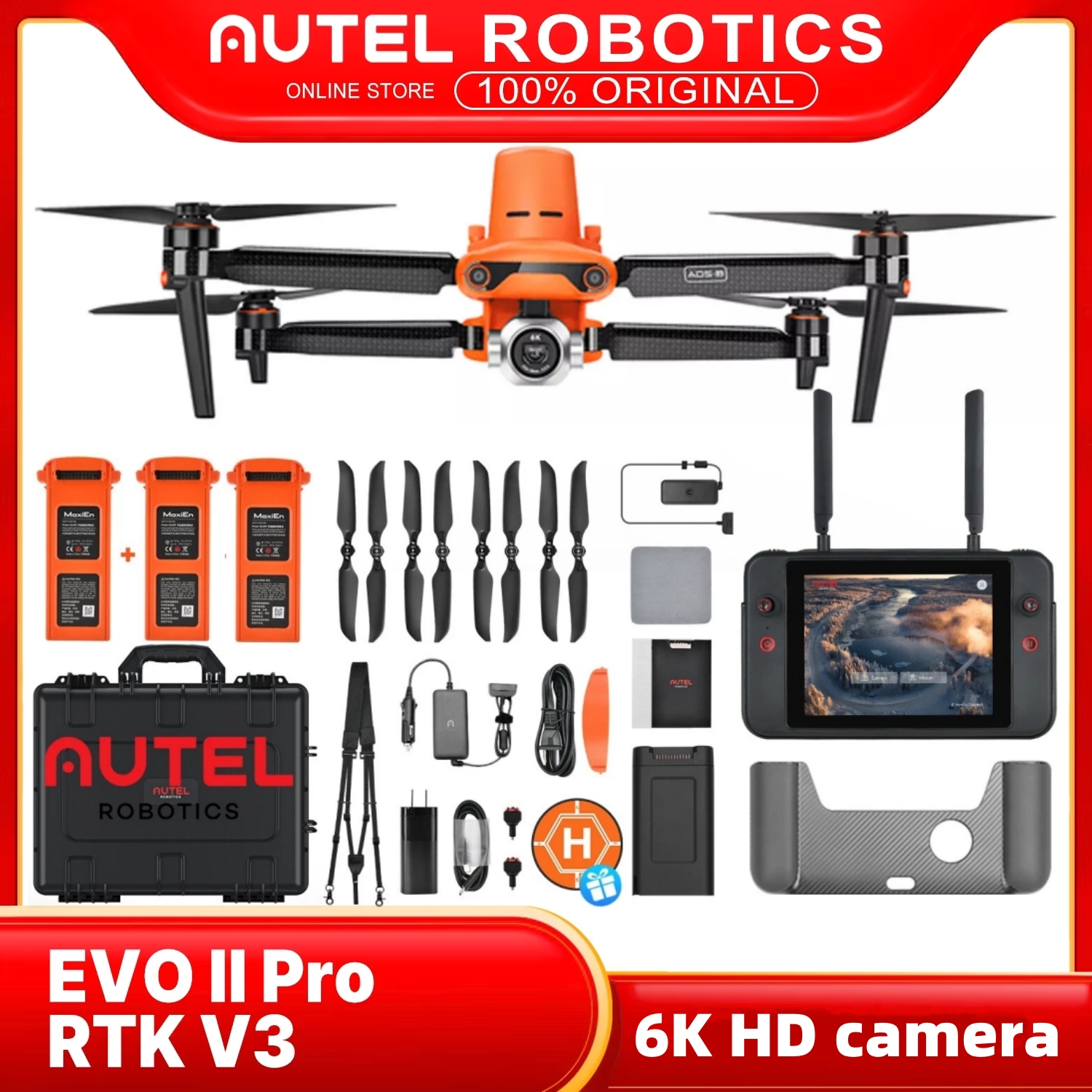 Autel Robotics EVO II Pro RTK V3 ドローン頑丈なバンドル 20MP 写真