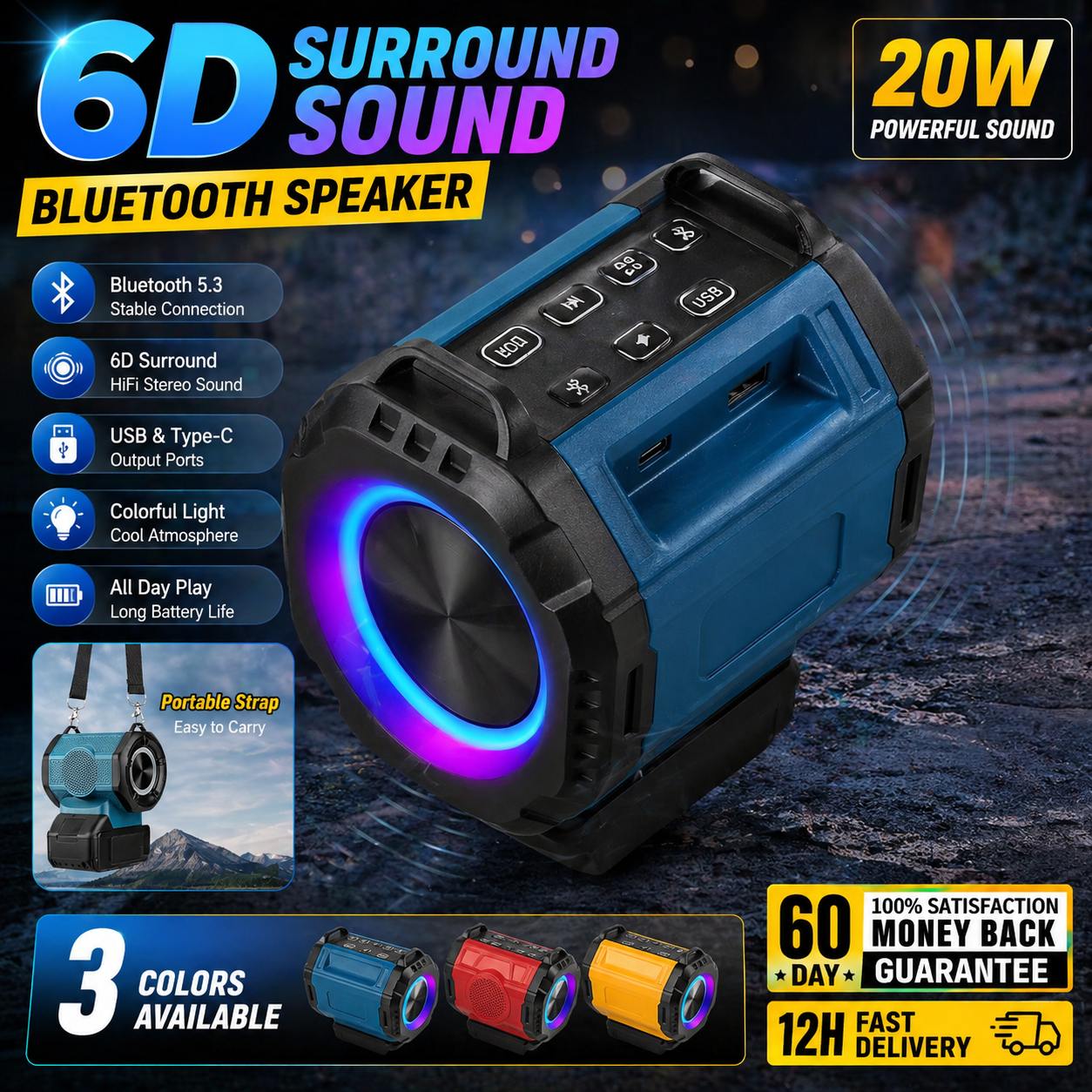 Bluetooth スピーカーミルウォーキー/マキタ/デウォルト/ボッシュ 18V 20V バッテリー USB Type-C ポート充電プレーヤースピーカーアンプ