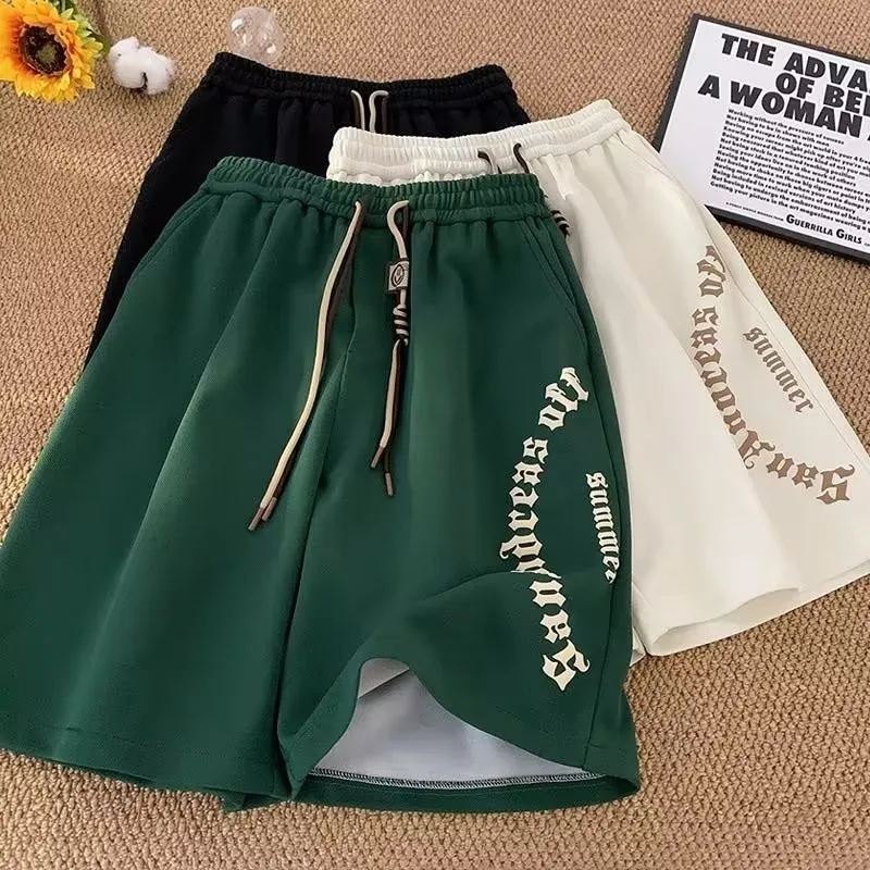 M-5XL 男性ショーツカジュアルショートパンツオーバーサイズビーチショーツレトロレタープリントスポーツショーツ 5 点ショーツ紳士服