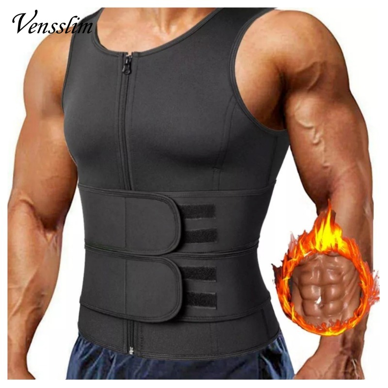 Vensslim 男性ウエストトレーナーサウナベストフィットネスコルセット腹部痩身ボディシェイパー腹削減シェイプウェア脂肪燃焼トリマーベルト