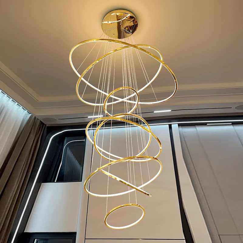 現代の家の装飾 LED ライトペンダントライトランプ forstaircase リビングルーム用シャンデリア吊り下げライト屋内照明
