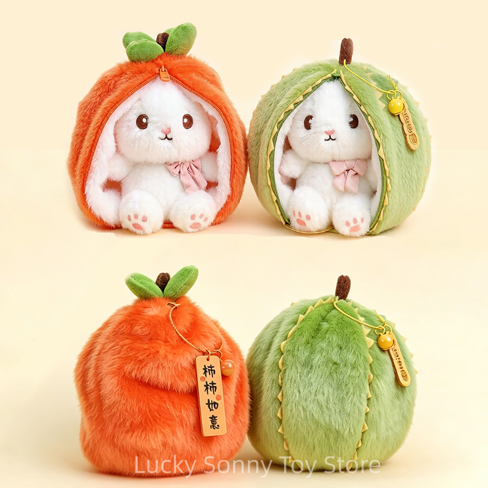 新しいかわいいフルーツバニーぬいぐるみクリエイティブドリアンパイナップルニンジンイチゴに変身ウサギソフト人形誕生日クリスマスギフト
