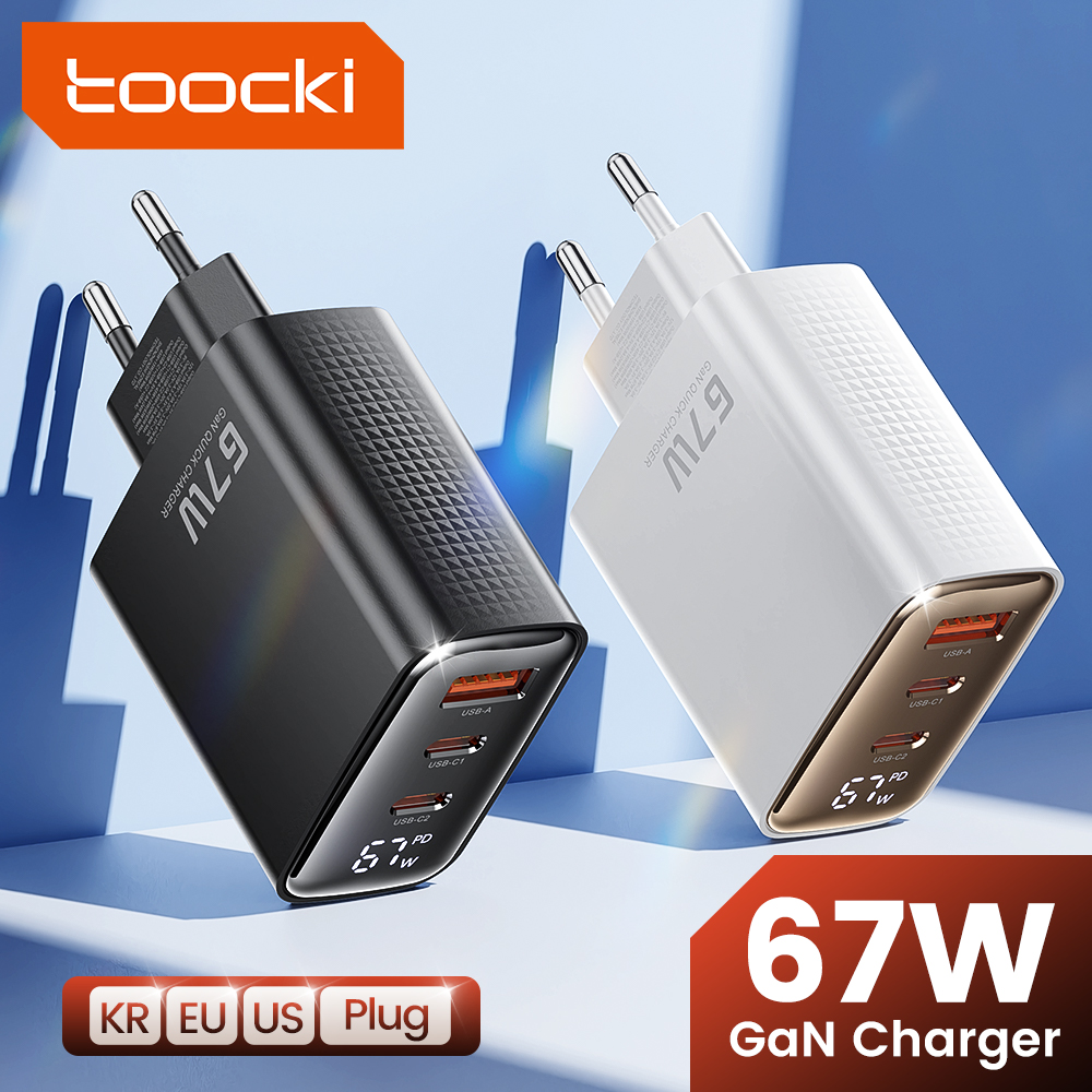 Toocki 67W GaN 充電器デジタルディスプレイクイックチャージ 4.0 3.0 高速タイプ C USB 充電器ラップトップ iPhone Samsung Xiaomi Realme POCO 用