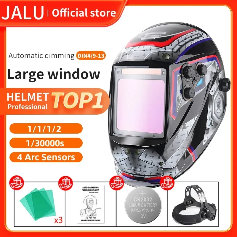 1112 溶接ヘルメット自動的に暗くはんだ溶接機マスクトゥルーカラー溶接機キャップ 4 アークセンサー TIG MIG MMA ゴーグル用