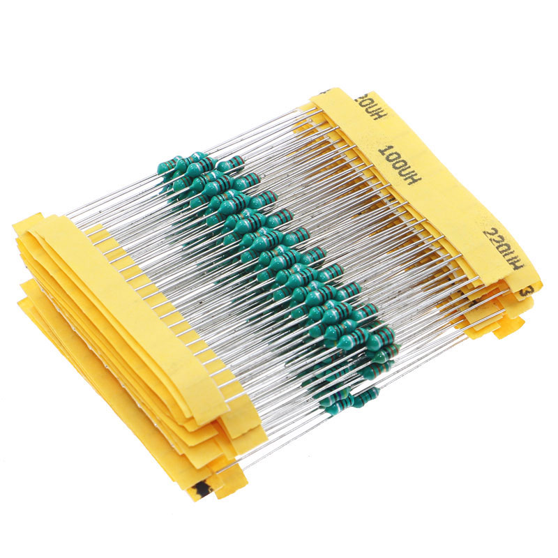 200 個 20Value 0307 カラーリングインダクタ各種キットボックス 1/4W 1UH 2.2UH 4.7UH 6.8UH 10UH 47UH 68UH 100UH 220UH 330UH 470UH 1MH