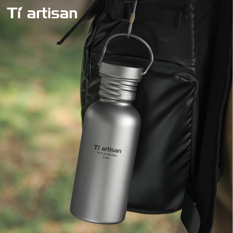 Tiartisan PureTitanium スポーツボトル屋外超軽量ポータブルサイクリングウォーターボトル再利用可能な飲料ボトル
