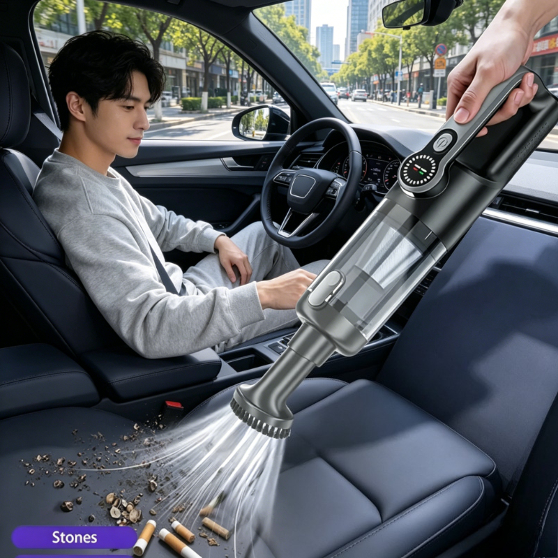 車用掃除機ワイヤレスワンボタンダストダンプハイパワーポータブル掃除機大吸引ミニハンドヘルド掃除機