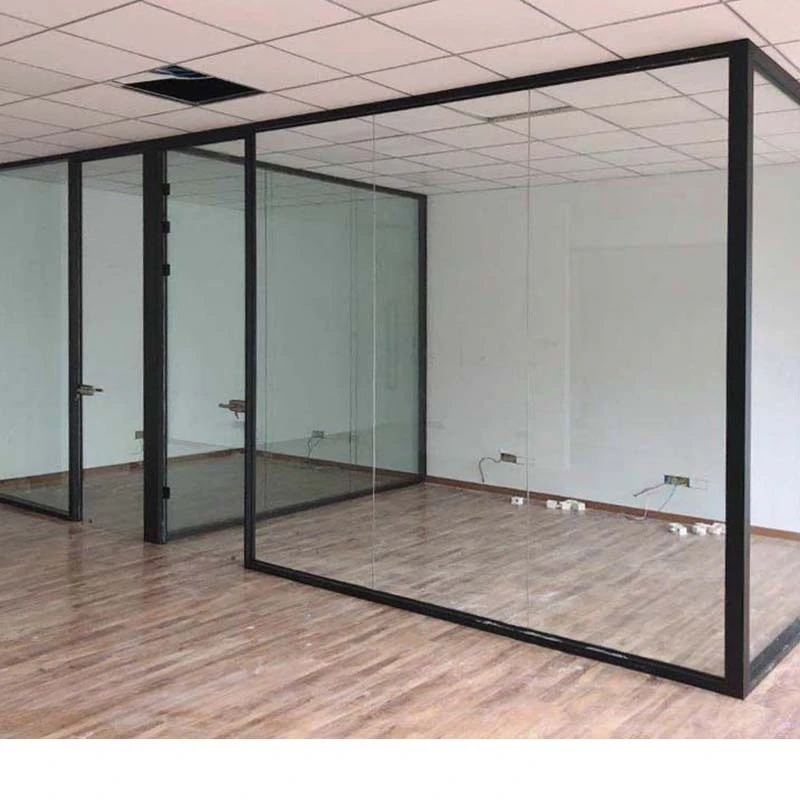 Office glass high partition wall factory direct sales aluminum alloy hollow louver screen business space division