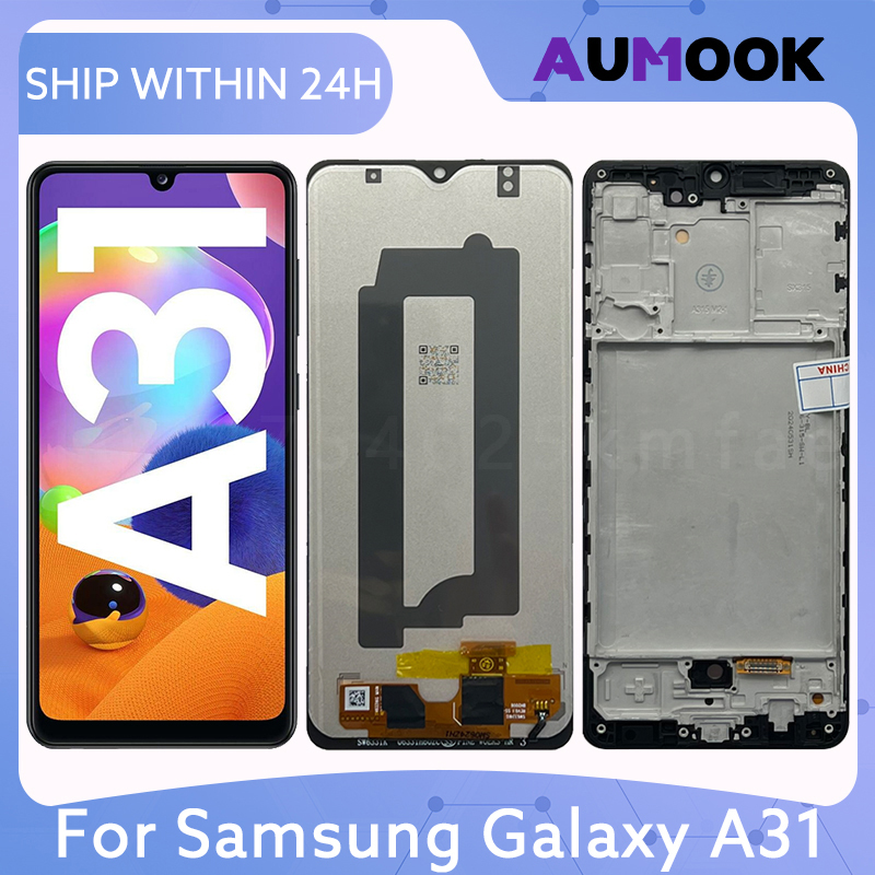 スーパー AMOLED サムスンギャラクシー A31 A315 Lcd ディスプレイタッチスクリーン Digiziter アセンブリとフレーム A315F A315G A315N スクリーン部品