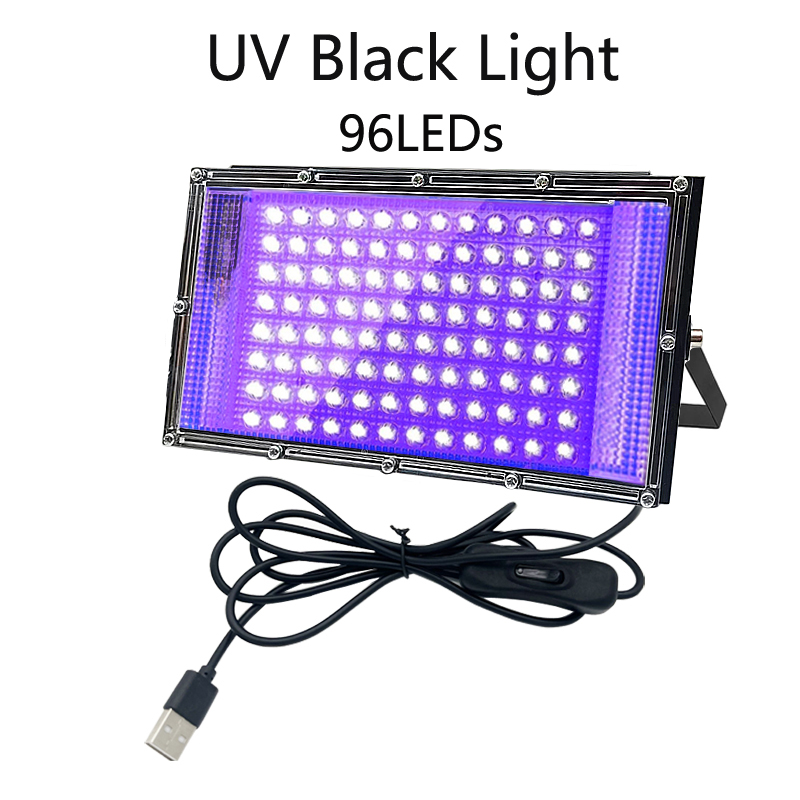 USBスイッチLED UVブラックライト、395-405nm波長LED UVライトブラックライトランプ、パーティー、バー、水族館用