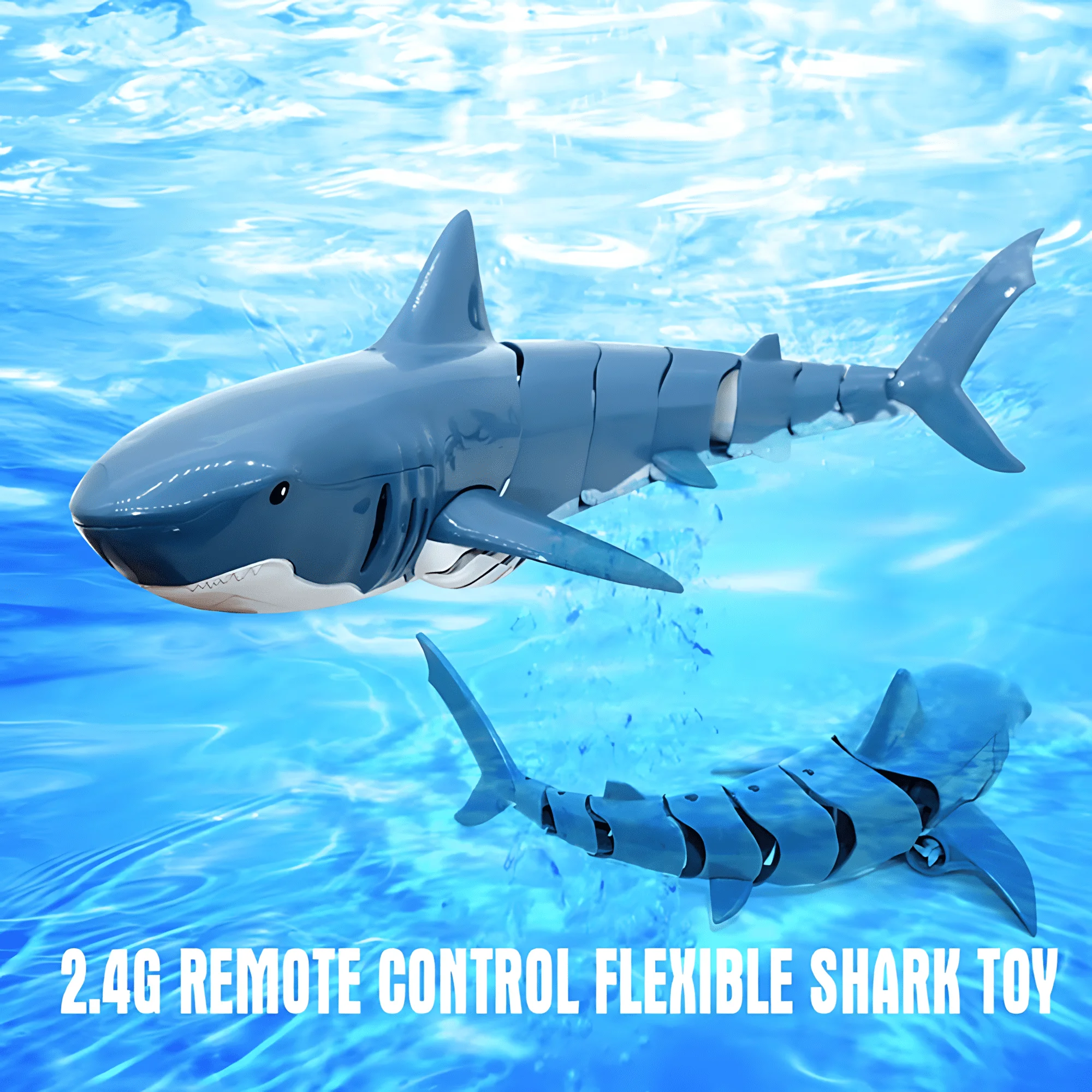 2.4G RCサメおもちゃリモートコントロール水泳サメボートプール湖用、リアルな電動バイオニック魚水おもちゃギフト子供男の子用