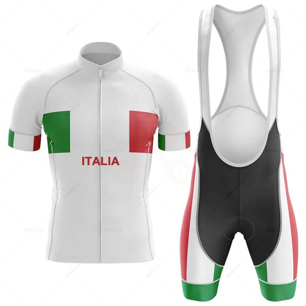 イタリア新 2025 サイクリングジャージ夏男性サイクリングジャージショートセット MTB 自転車サイクリング服トライアスロン Roupa Ciclismo マイヨ