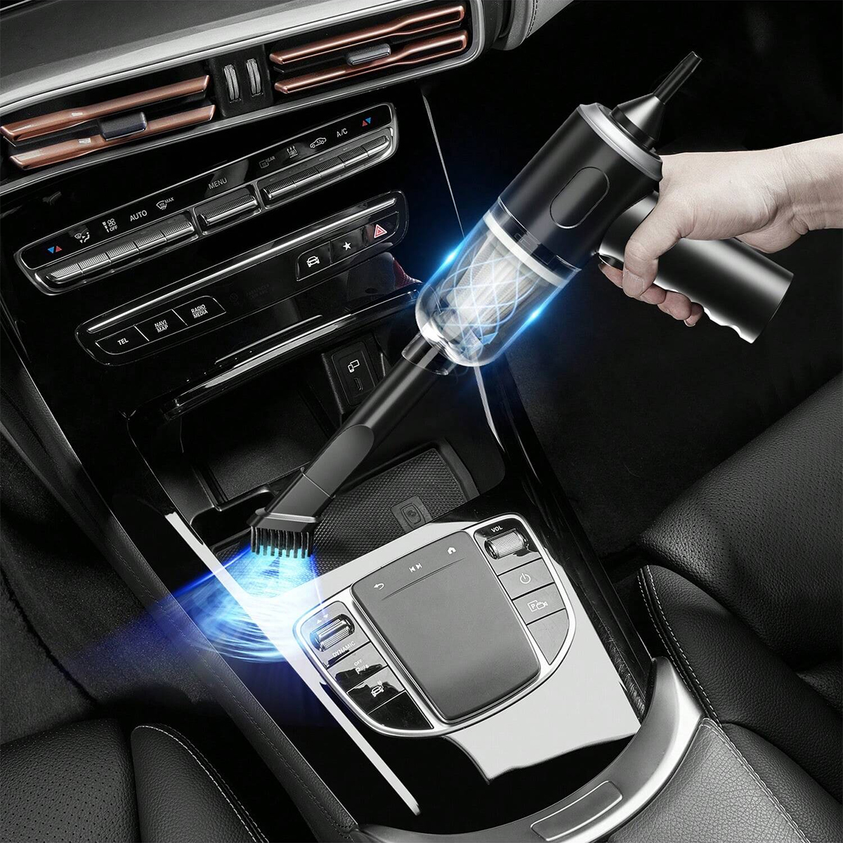 1 強力なハンドヘルド掃除機、コンパクトでワイヤレス、強力な吸引力で家庭/車/デスクトップの掃除に最適