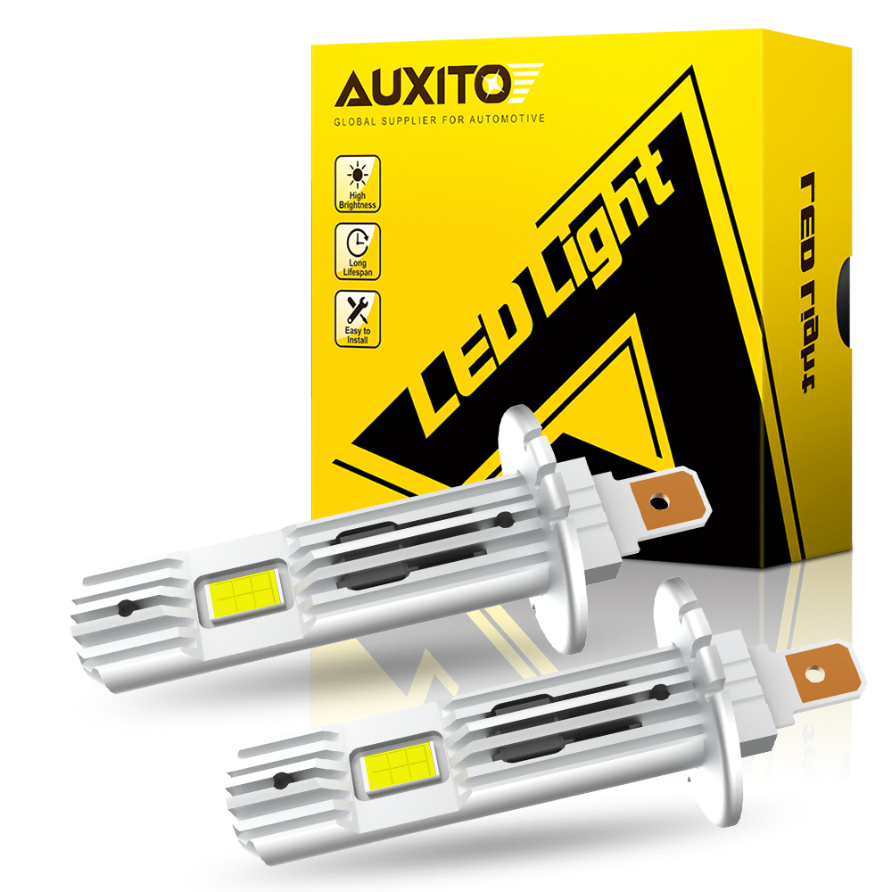 AUXITO 2 個 12000LM H1 LED ライト電球ヘッドライト 6500K ホワイト Canbus 車のヘッドフォグライトファンレススタイル 12V 60 ワット