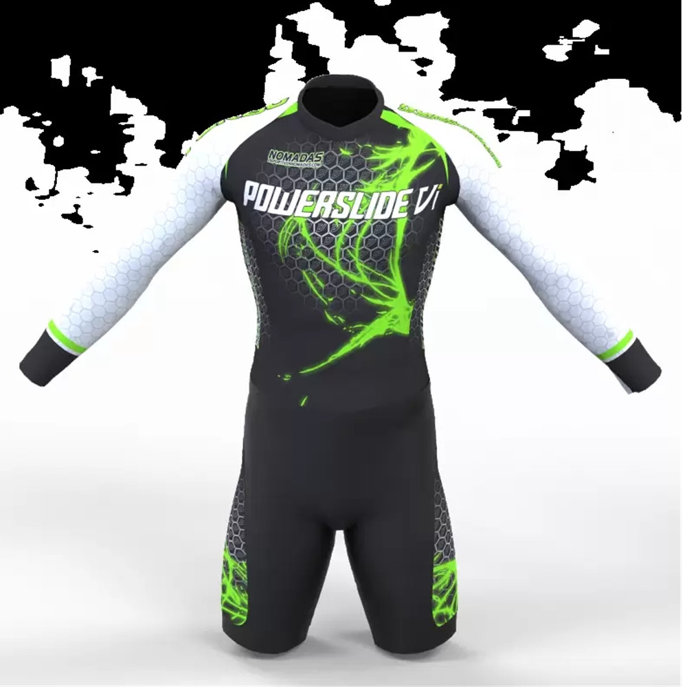 Powerslide レーシングスーツスピードインラインローラースケートスキンスーツ高品質サイクリングスキンスーツメンズトライアスロンローラースケートジャンプスーツ